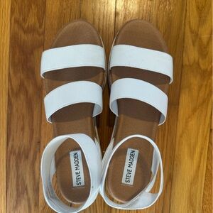 Steve Madden White Strappy Sandals